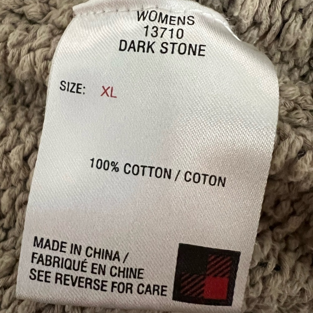Woolrich XL Dark Stone Beige 100% Cotton Short Sleeve Drape Knitted Cardigan - Picture 6 of 7